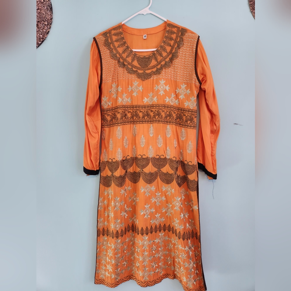 Brown and orange suit